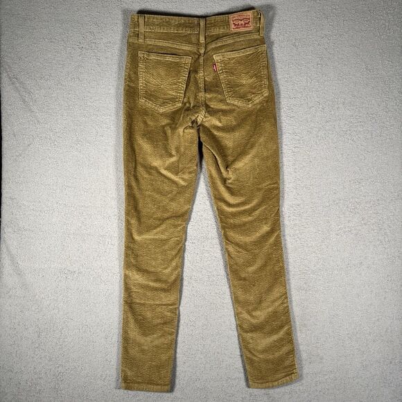 Levi’s 721 Corduroy Pants Women’s Size 29x30 Fit 28x28 Golden Brown Olive Skinny - Picture 8 of 14